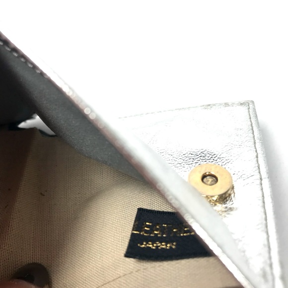 Vintage Givenchy Genuine Leather Wallet Silver Metallic Gold Colour Detailing - Picture 11 of 13